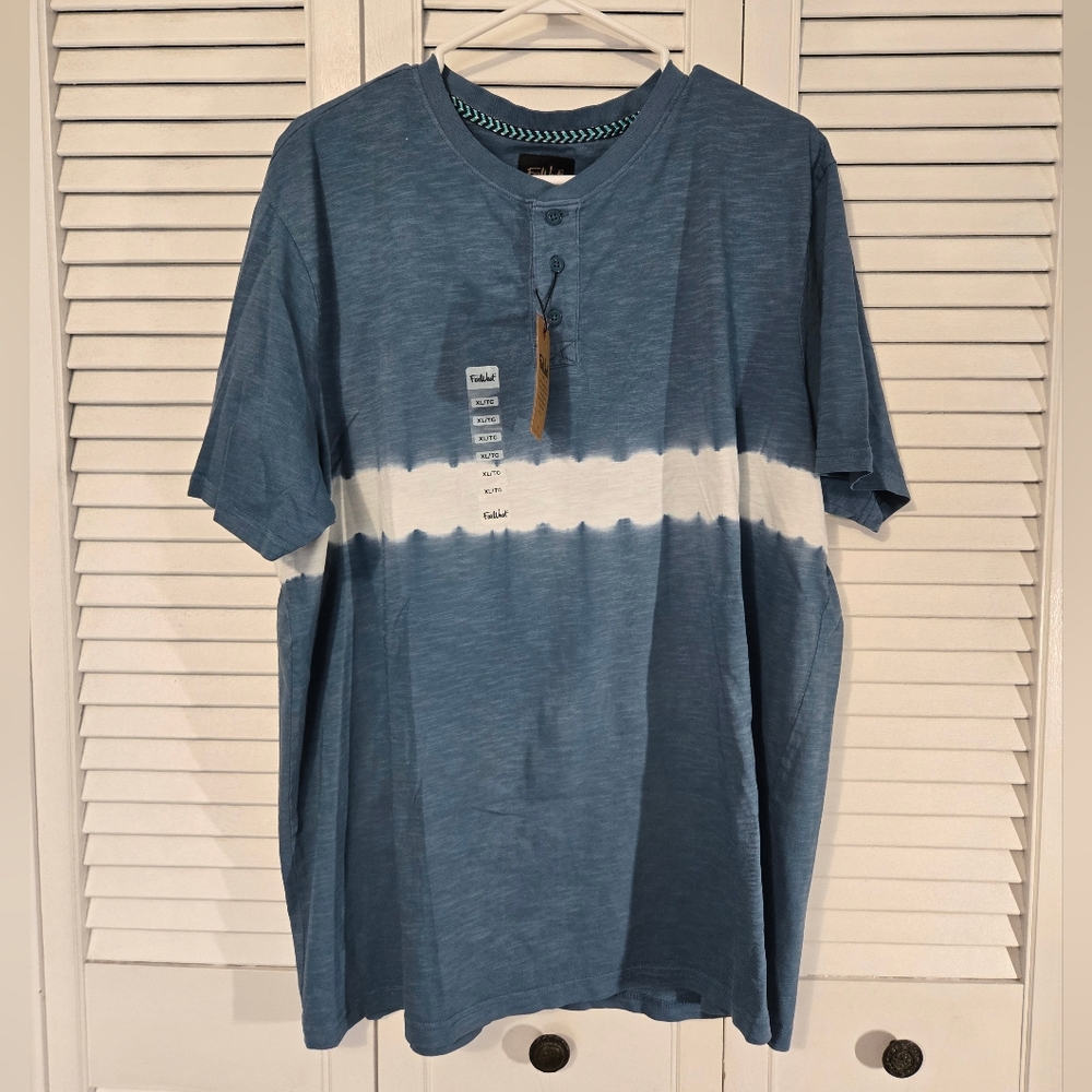 🟢 Blue and White Tie-Dye Short Sleeve Tee